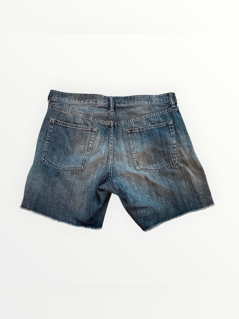 J Crew Medium-Wash Blue Denim Cut Off Raw Hem Shorts Size 30 - Picture 2 of 7